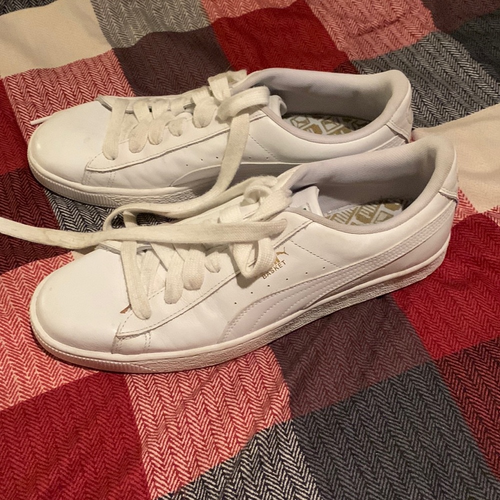 All White Puma Sneakers